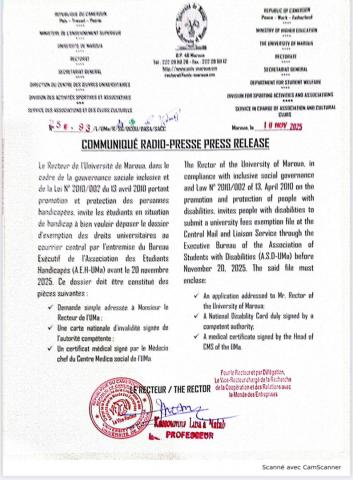 COMMUNIQUÉ RADIO-PRESSE / PRESS RELEASE