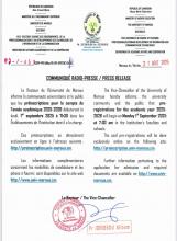 COMMUNIQUÉ RADIO-PRESSE relatif aux préinscriptions pour le compte de l’année académique 2025/2026 - PRESS RELEASE relative to pre-registrations for the 2025/2026 academic year