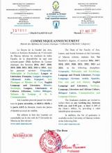 COMMUNIQUE relatif au retrait des diplômes de Licence classique / ANNOUNCEMENT relative to collection of Bachelor's degrees