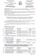 Communiqué portant admission des candidats au Diplôme de Professeur de l'Enseignement Secondaire Premier Grade et Deuxième grade de l'École Normale Supérieure de l'Université de Maroua, au titre de l'année académique 2024-2025 