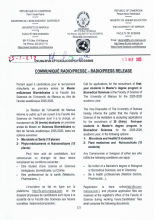 COMMUNIQUÉ RADIO-PRESSE portant appel à candidature pour le recrutement d'étudiants en première année de Master en Sciences Biomédicales à la Faculté des Sciences de l'Université de Maroua au titre de l'année académique 2025-2026 / PRESS RELEASE ...